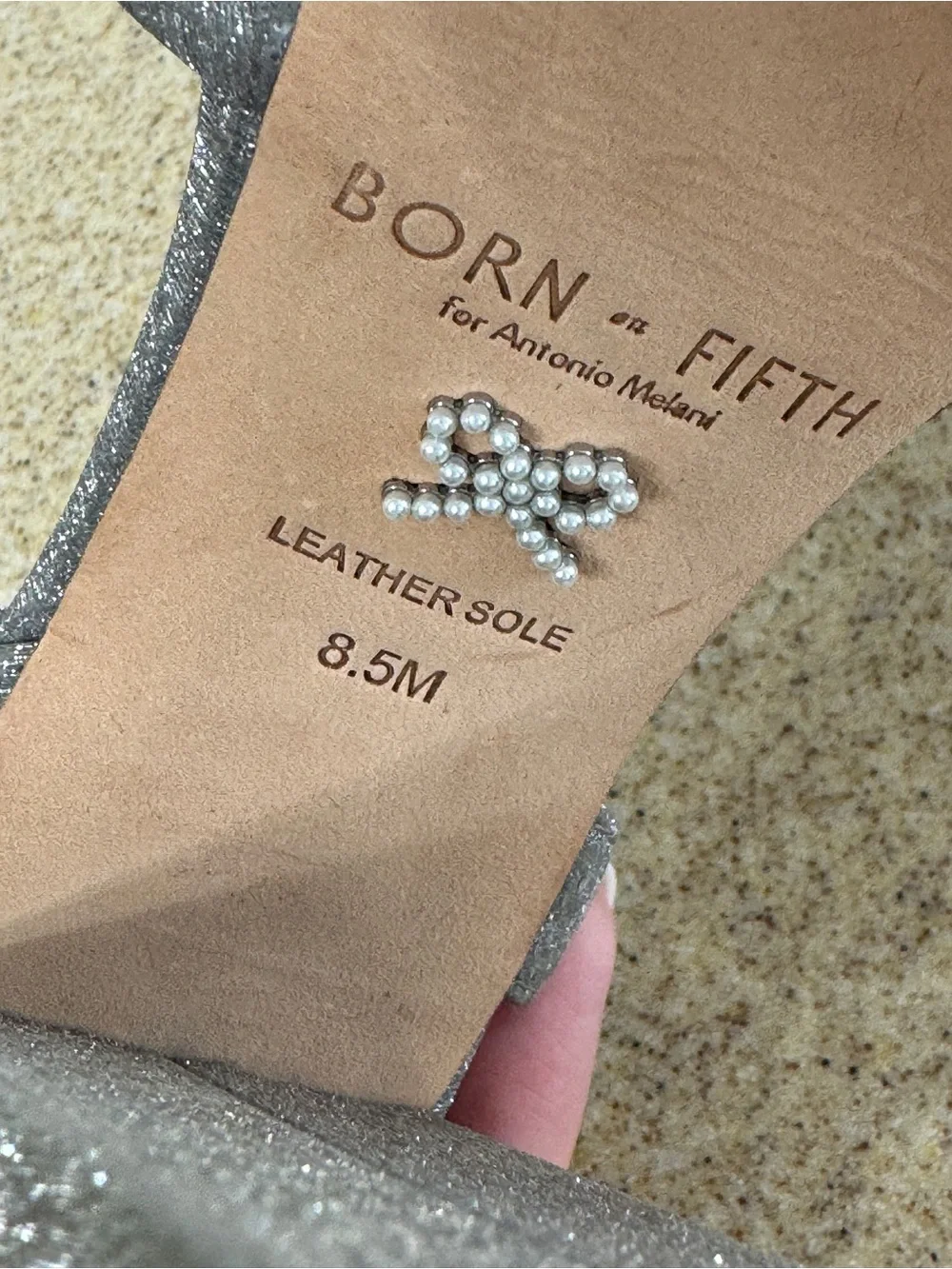 Born On Fifth Antonio Melani Silver Glitter Sparkle Platform Heels 8.5 New $129
